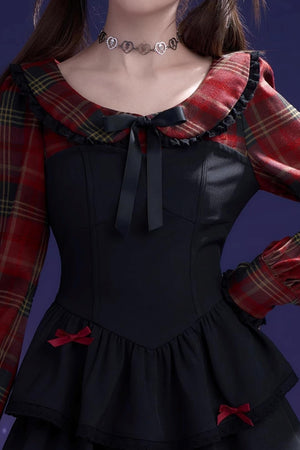 Plaid Grid Cake Dress