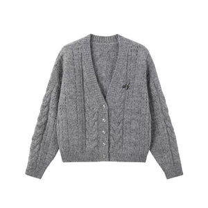 Plaid Halter Dress & Knitted Cardigan Set-Up