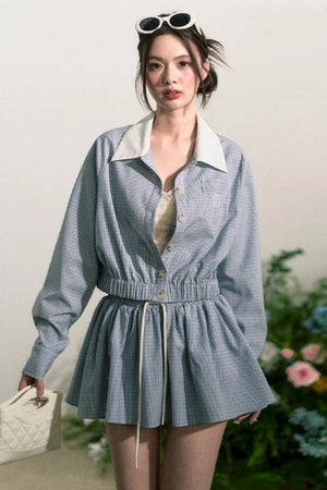 Plaid Halter Skirt Set-Up