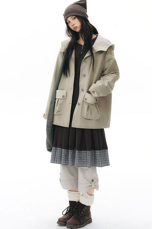 Plaid Knit Pleated Dress