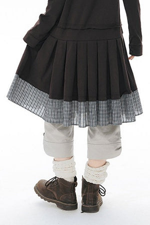 Plaid Knit Pleated Dress
