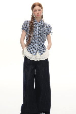 Plaid Lace Summer Shirt