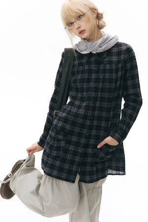Plaid Large Pocket Shirt