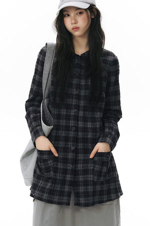 Plaid Large Pocket Shirt