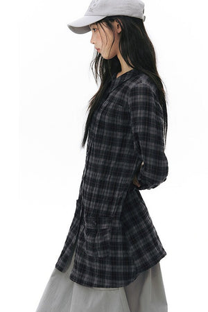 Plaid Large Pocket Shirt