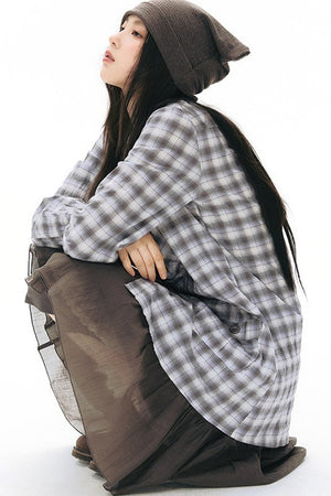 Plaid Large Pocket Shirt