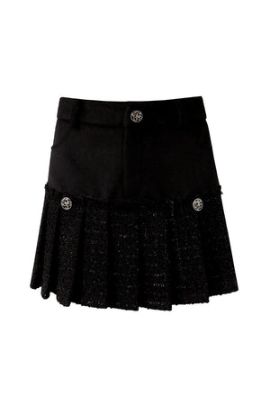 Plaid Metal Chain A-Line Skirt