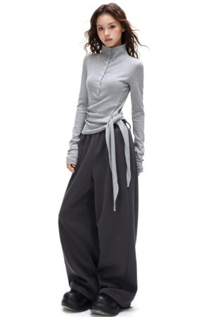 Plaid Patchwork Fleece-Lined Pants