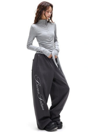 Plaid Patchwork Fleece-Lined Pants