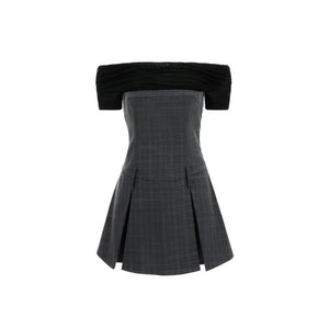 Plaid Pleated Midi Dress