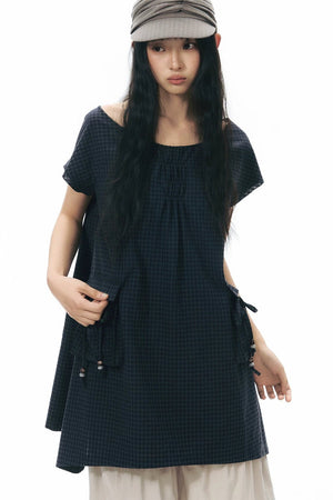 Plaid Pocket Vintage Dress
