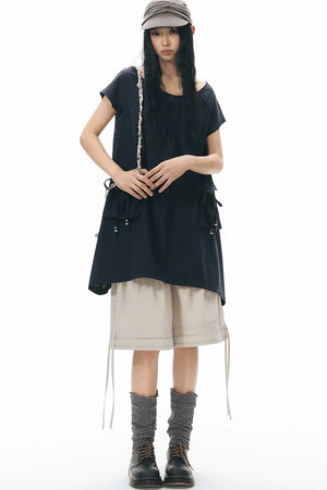 Plaid Pocket Vintage Dress
