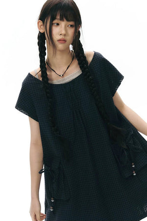 Plaid Pocket Vintage Dress
