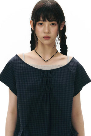Plaid Pocket Vintage Dress