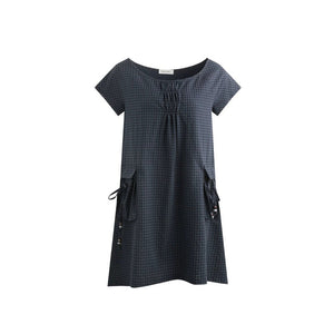 Plaid Pocket Vintage Dress