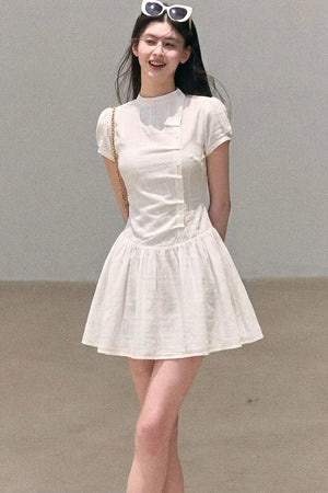 Plaid Puff Sleeve Dress