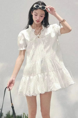 Plaid Puff Sleeve Dress
