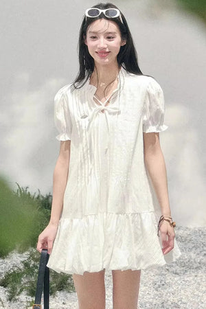 Plaid Puff Sleeve Dress