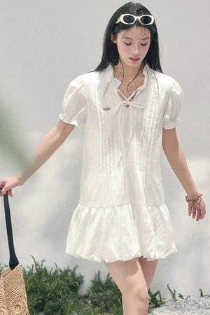 Plaid Puff Sleeve Dress