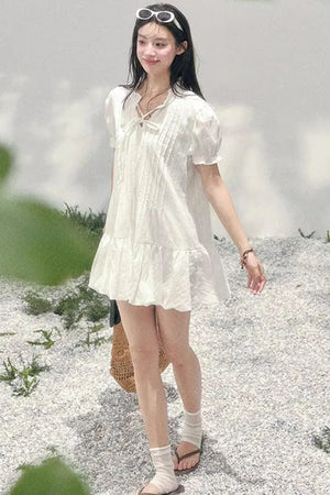 Plaid Puff Sleeve Dress