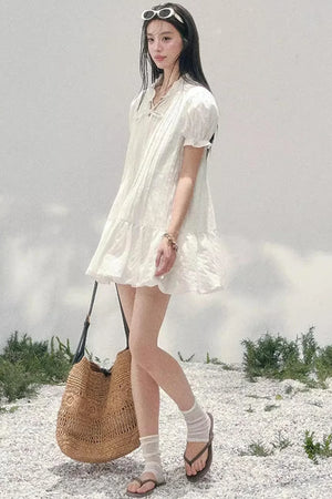 Plaid Puff Sleeve Dress