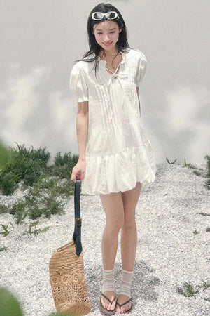 Plaid Puff Sleeve Dress