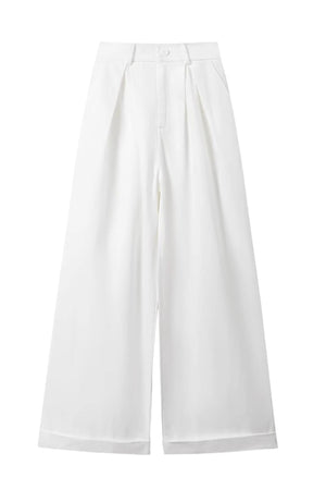 Plaid Strapless Top & White Pants Set-Up