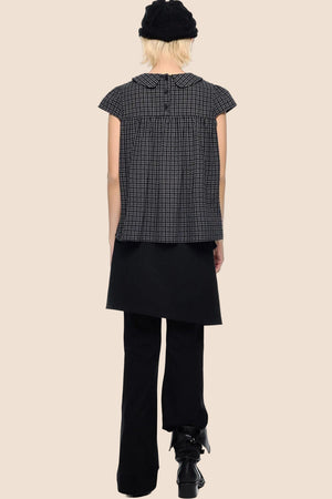 Plaid Tie Doll Collar T-Shirt Set-Up