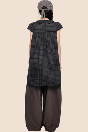 Plaid Tie Doll Collar T-Shirt Set-Up