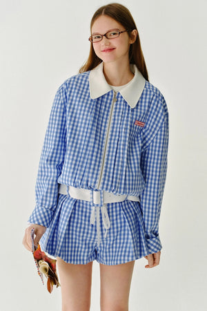 Plaid Versatile Contrasting A-Line Shorts