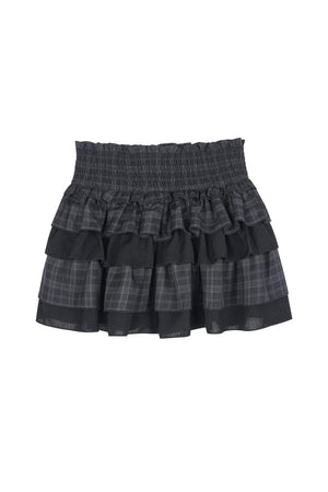 Plaid Waist-Cinching Cake Skirt