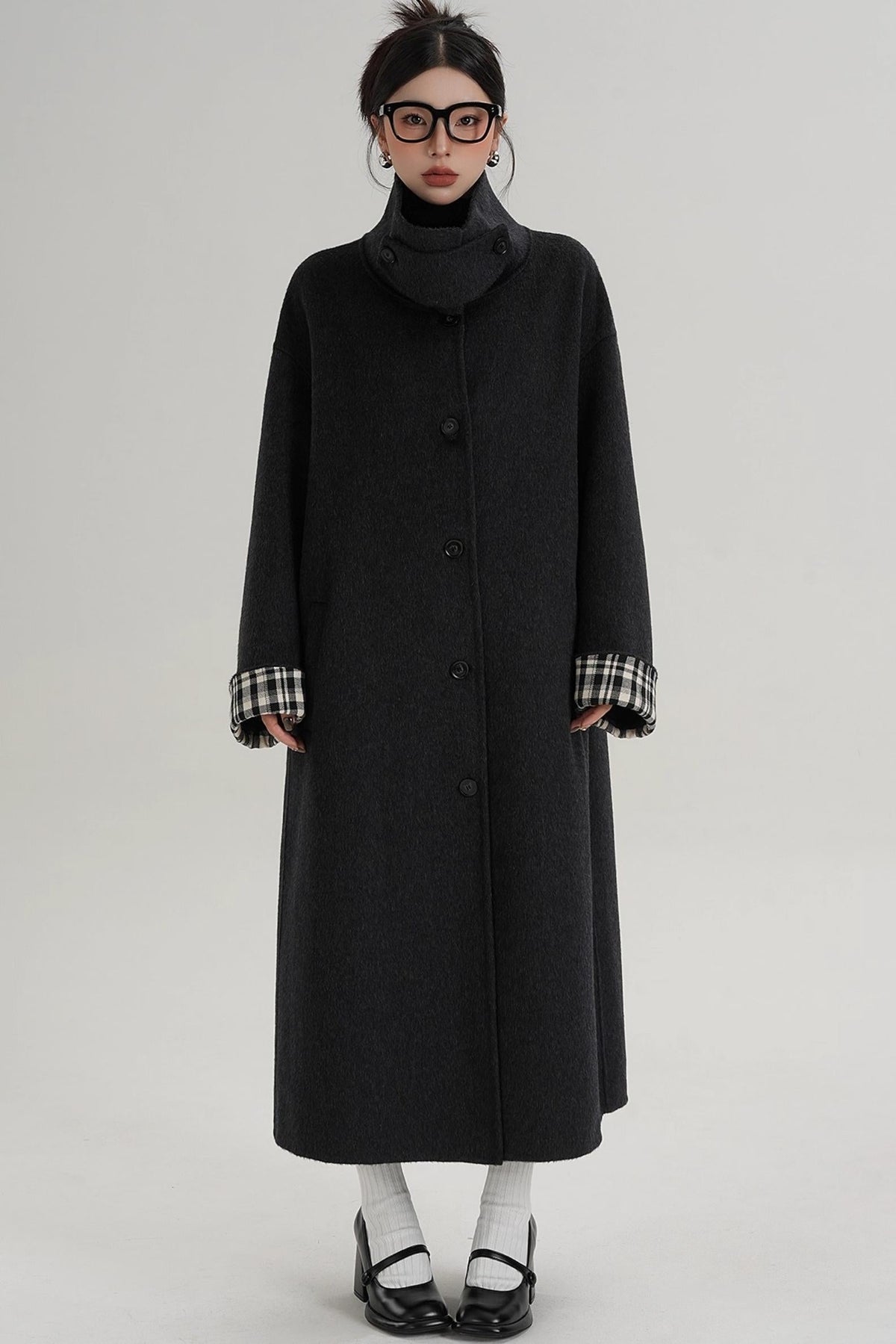 Plaid Wool Coat