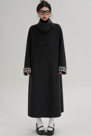 Plaid Wool Coat