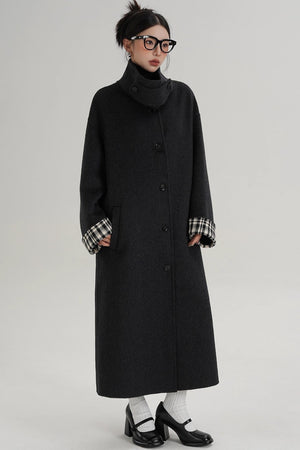 Plaid Wool Coat