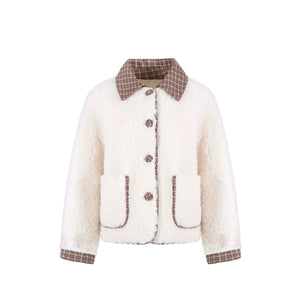 Plaid Wool Patchwork Coat