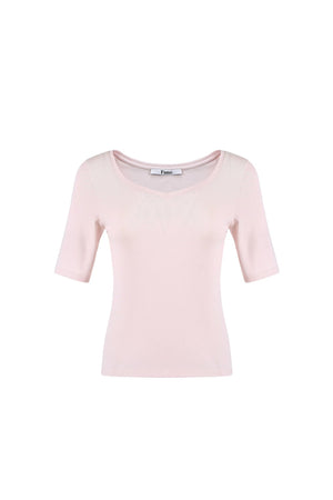 Playful Heart-Neck Printed T-Shirt