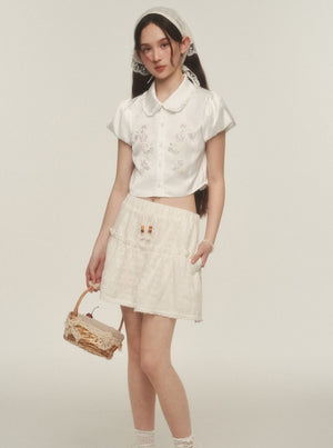 Playful Lace Hakama Shorts
