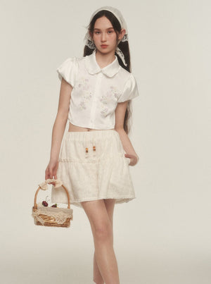 Playful Lace Hakama Shorts