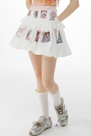 Playful Print High-Waisted Skirt