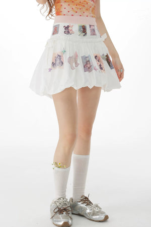 Playful Print High-Waisted Skirt