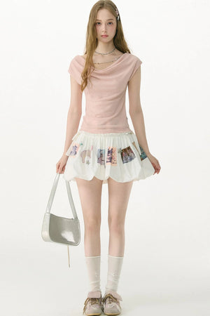 Playful Print High-Waisted Skirt