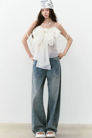 Pleated Bow Camisole Top