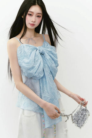 Pleated Bow Camisole Top