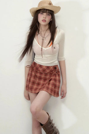Pleated Bow-Tie Skirt
