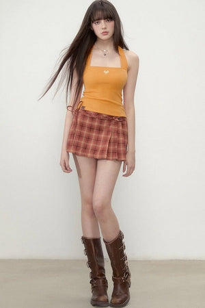 Pleated Bow-Tie Skirt