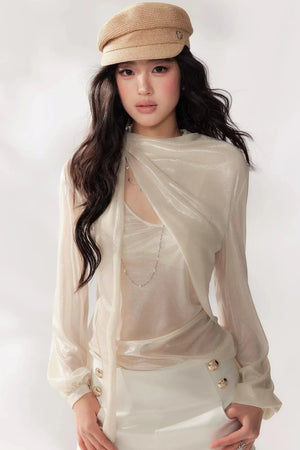 Pleated Chiffon Blouse
