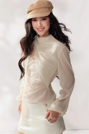 Pleated Chiffon Blouse