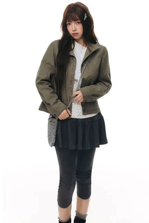 Pleated Cropped Skirt Set-Up