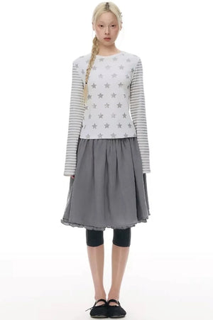 Pleated Cropped Skirt Set-Up