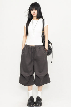 Pleated Culotte Pants